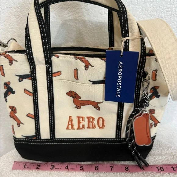 Aeropostale Cream and Black Dachshund Print Tote - Picture 10 of 10